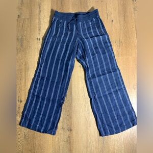 Athleta Pants Womens Pants Blue Pants Pinstripe Pants Linen Pants Crop Pants 6